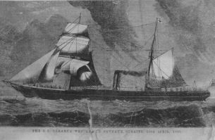Engraving of Tararua ship published in NZ Herald July 14 1887 Waikawa Museum Collection v2